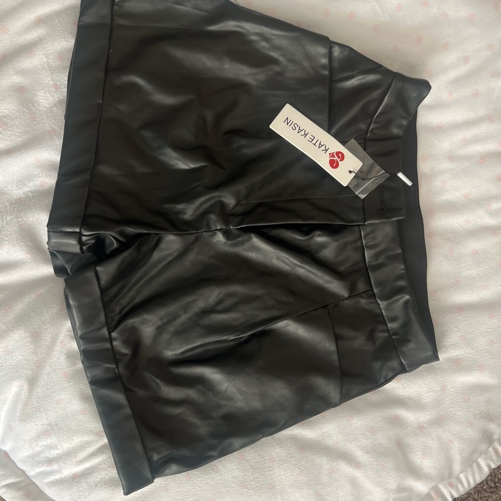Black Faux Leather Shorts